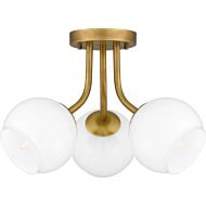 Quoizel Semi-Flush Mount 3-Light Semi-Flush Mount in Weathered Brass