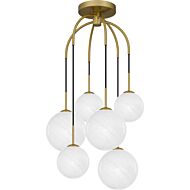 Quoizel Semi-Flush Mount 6-Light Pendant in Aged Brass