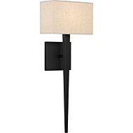 Quoizel Wood 1-Light Wall Sconce in Matte Black