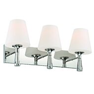 Crystorama Ramsey 3 Light Bathroom Vanity Light in Polished Nickel