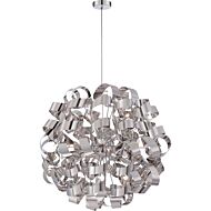 Quoizel Ribbons 12 Light 31 Inch Pendant Light in Polished Chrome