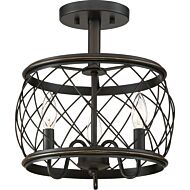 Quoizel Dury 3 Light 13 Inch Ceiling Light in Palladian Bronze