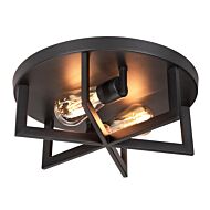 Rivers Two Light Flush Mount in Black by AFX Lighting