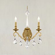 Renaissance Nouveau Two Light Wall Sconce in Antique Silver by Schonbek