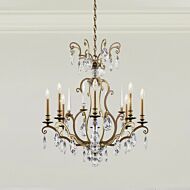 Renaissance Nouveau Eight Light Chandelier in Etruscan Gold by Schonbek