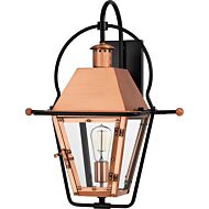 Quoizel Rue De Royal 18 Inch Outdoor Wall Lantern in Aged Copper