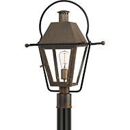 Rue De Royal One Light Outdoor Post Mount in Industrial Bronze by Quoizel