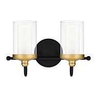 Rowland 2-Light Bathroom Vanity Light in Matte Black