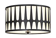 Royston Three Light Flush Mount in Black by Crystorama