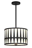 Royston Three Light Pendant in Black by Crystorama