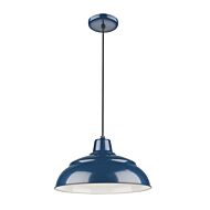 R Series 1-Light Pendant in Navy Blue