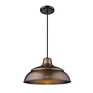 R Series One Light Pendant in Natural Copper by Millennium