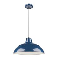 R Series 1-Light Pendant in Navy Blue