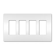 LeGrand Radiant Screwless 4 Switch Wall Plate in White