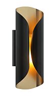 Ripcurl Two Light Wall Sconce in Matte Black by Matteo Lighting