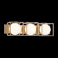 Matteo Squircle 3 Light Wall Sconce In Aged Gold Brass