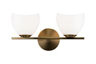 Uptowne Two Light Vanity in Aged Gold Brass by Matteo Lighting