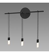 Sonneman Suspenders® 3 Light 15 Inch Wall Sconce in Satin Black