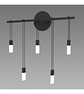 Sonneman Suspenders® 5 Light 15 Inch Wall Sconce in Satin Black