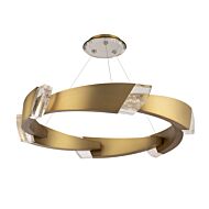 Embrace LED Pendant in Aged Brass by Schonbek