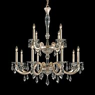 Napoli 12 Light Chandelier in Antique Silver by Schonbek