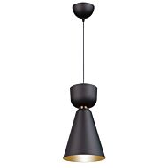 Artcraft Tempo Pendant Light in Matte Black and Brass