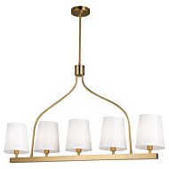 Rhythm 5-Light Island Pendant in Brushed Gold