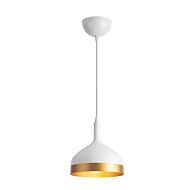 Dash Collection 1-Light Pendant in White and Gold