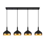 Dash Collection 4-Light Island Light in Black and Gold