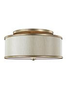 Feiss Lennon 20 Inch 3 Light Semi Flush Mount in Sunset Gold