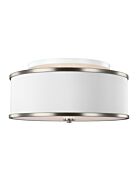 Feiss Lennon 20 Inch 3 Light Semi Flush Mount in Satin Nickel