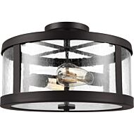 Feiss Harrow 15 Inch 2 Light Flush Mount in Oil Rubbed Bronze