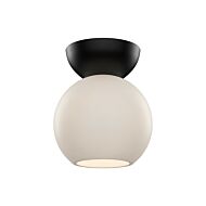 Arcadia One Light SemiFlush Mount in BlackOpal Glass by Kuzco Lighting