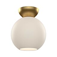 Arcadia One Light SemiFlush Mount in Brushed GoldOpal Glass by Kuzco Lighting