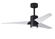 Super Janet 6-Speed DC 52" Ceiling Fan w/ Integrated Light Kit in Matte Black with Matte White blades