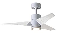 Super Janet 6-Speed DC 42" Ceiling Fan w/ Integrated Light Kit in White with Matte White blades