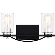 Salem 2-Light Bathroom Vanity Light in Matte Black