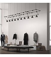 Sonneman Suspenders® 10 Light 170 Inch Suspension Track Lighting in Satin Black