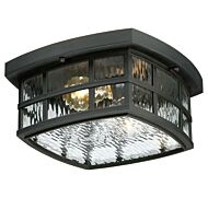 Quoizel Stonington 2 Light 12 Inch Outdoor Ceiling Light in Mystic Black