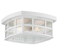 Quoizel Stonington 2 Light 12 Inch Outdoor Ceiling Light in White Lustre