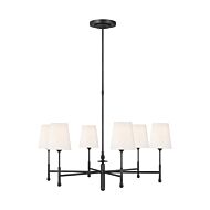 Capri 6 Light Chandelier in Aged Iron by Thomas O'Brien