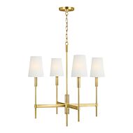 Beckham Classic 4 Light Chandelier in Burnished Brass by Thomas O'Brien