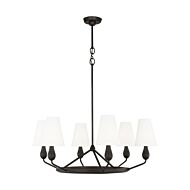 Ziba Six Light Chandelier in Aged Iron by Visual Comfort Studio