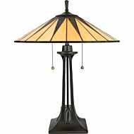 Quoizel Gotham 25 Inch Tiffany Table Lamp in Vintage Bronze