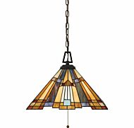 Quoizel Inglenook 3 Light 17 Inch Pendant Light in Valiant Bronze