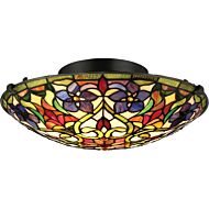 Quoizel Violets 2 Light 16 Inch Ceiling Light in Vintage Bronze