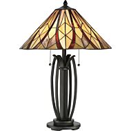 Victory Two Light Table Lamp in Valiant Bronze by Quoizel