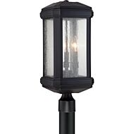 Quoizel Trumbull 3 Light 9 Inch Outdoor Post Light in Mystic Black