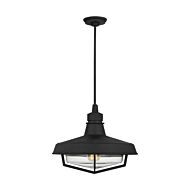 Hollis 1-Light Outdoor Pendant in Textured Black