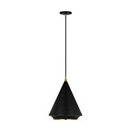 Stanza 1-Light Pendant in Midnight Black